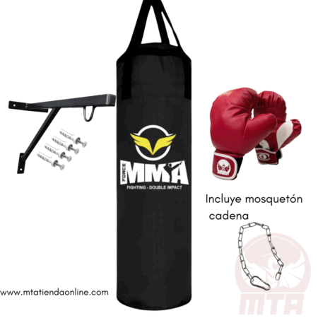 Kit - Saco MMA + 1 Par de Guantes de Boxeo + Soporte Dragon sacos de boxeo con base