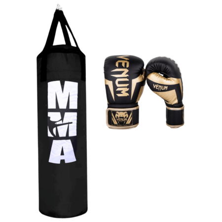Kit completo profesional de boxeo saco de 1.20m relleno + 1 pares de guantes de boxeo